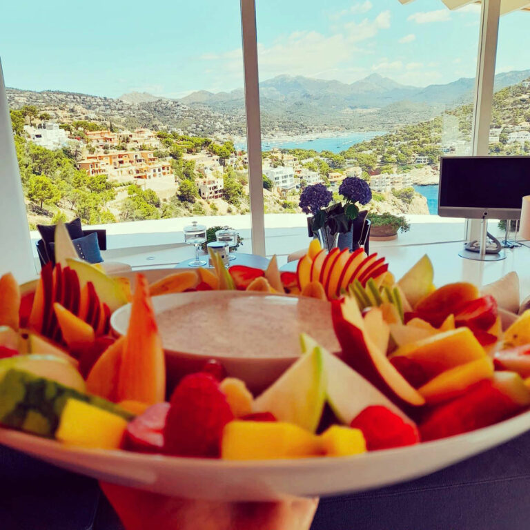 Fruit plate with great views