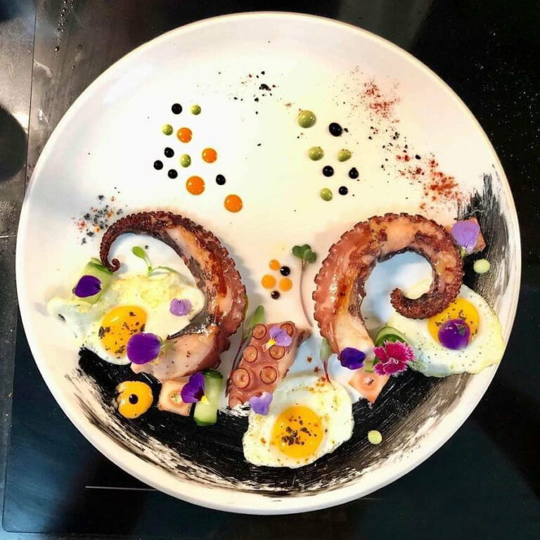 Octopus dish with eggs